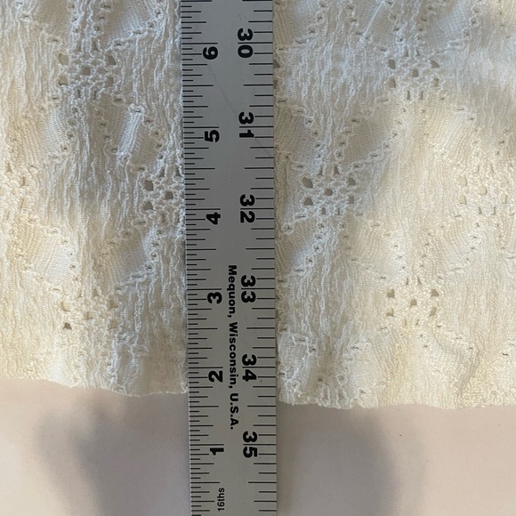 Anthropologie Maeve Eyelet Mini Dress Sz XS White Puff Short Sleeve Flowy Boho - Picture 15 of 15